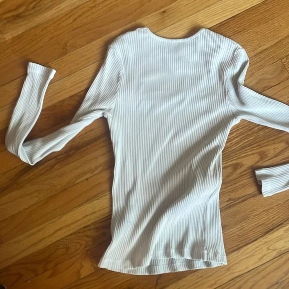 Agolde long-sleeved cream ribbed shirt - Picture 3 of 3